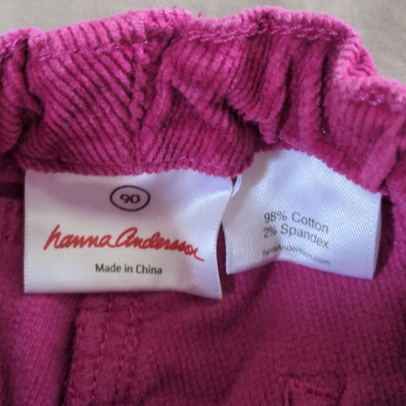 Hanna Andersson kids fuchsia corduroy pants - Picture 2 of 4